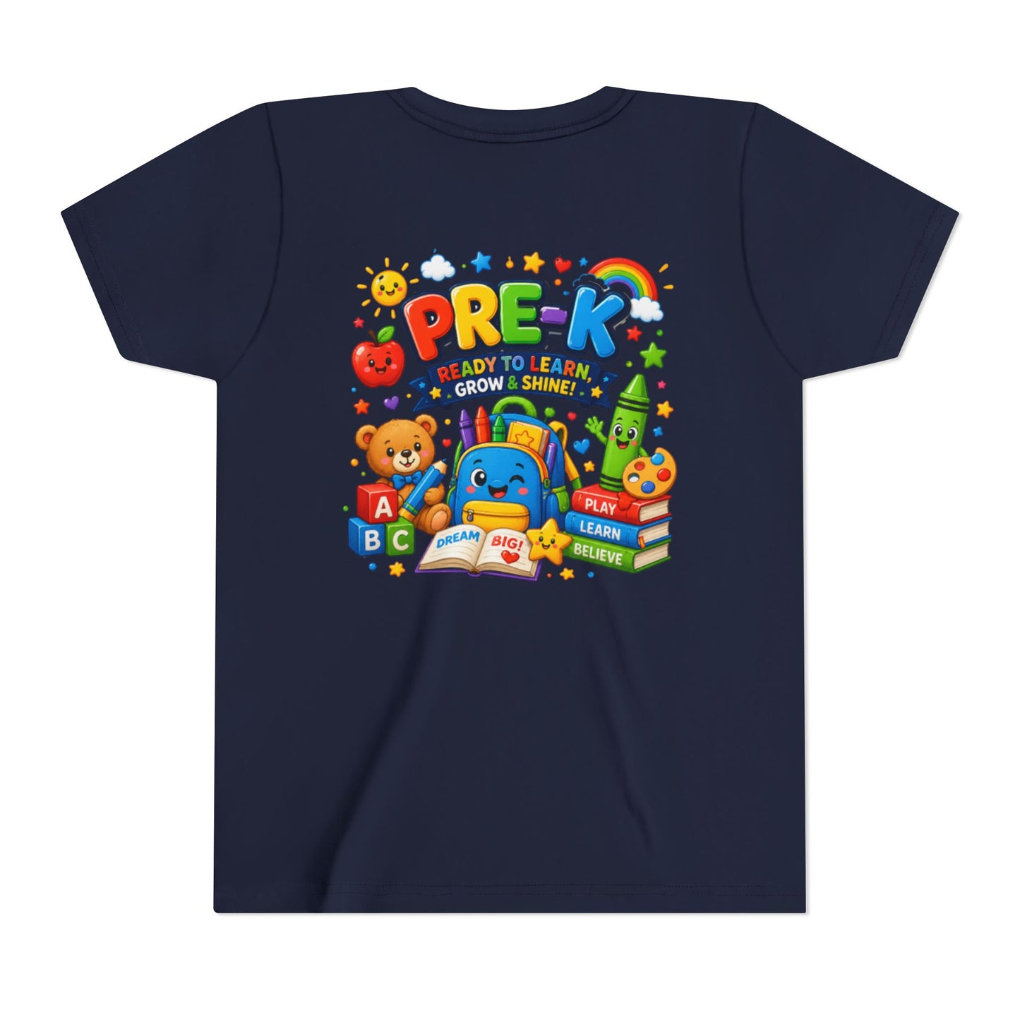 Pre-K Ready To Learn Kids T-Shirt — Colorful Preschool Back-to-School Tee