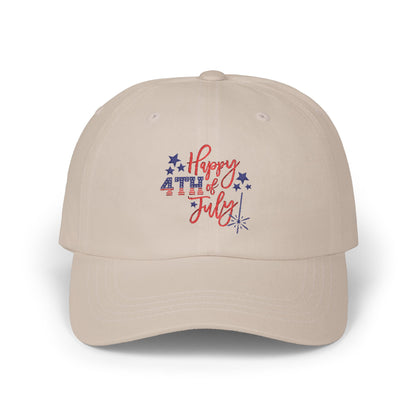 Dad Cap — “Happy 4th of July” Patriotic Embroidered Baseball Hat