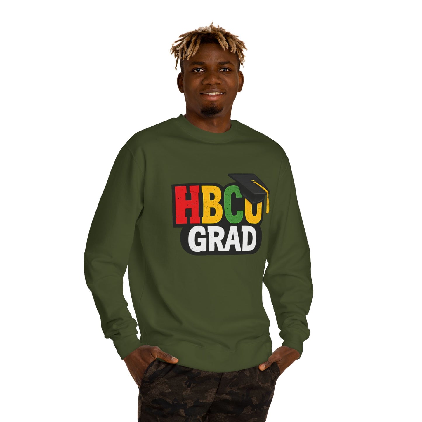 HBCU Grad Sweatshirt — Graduation Crewneck with Mortarboard