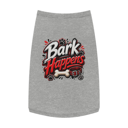 Bark Happens Pet Tank Top – Funny Dog Shirt with Bone & Paw Graphic