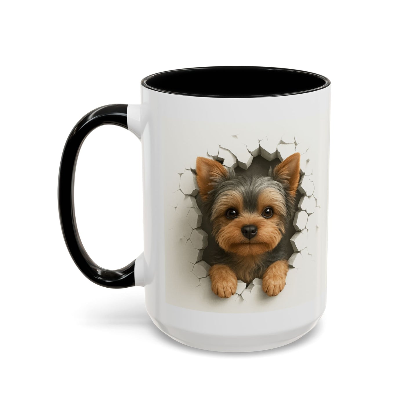 Yorkshire Terrier Peekaboo Coffee Mug – Cute Yorkie Dog Accent Mug (11/15oz)