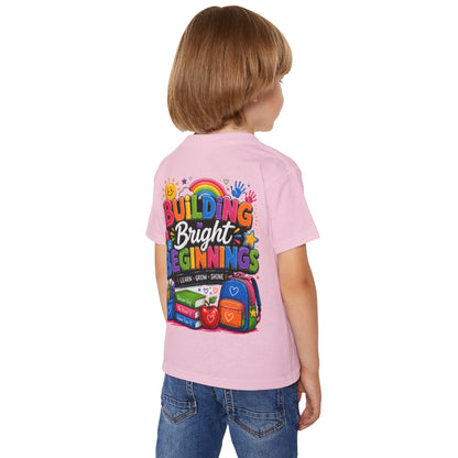 Toddler T-Shirt — "Building Bright Beginnings" Back-to-School Graphic