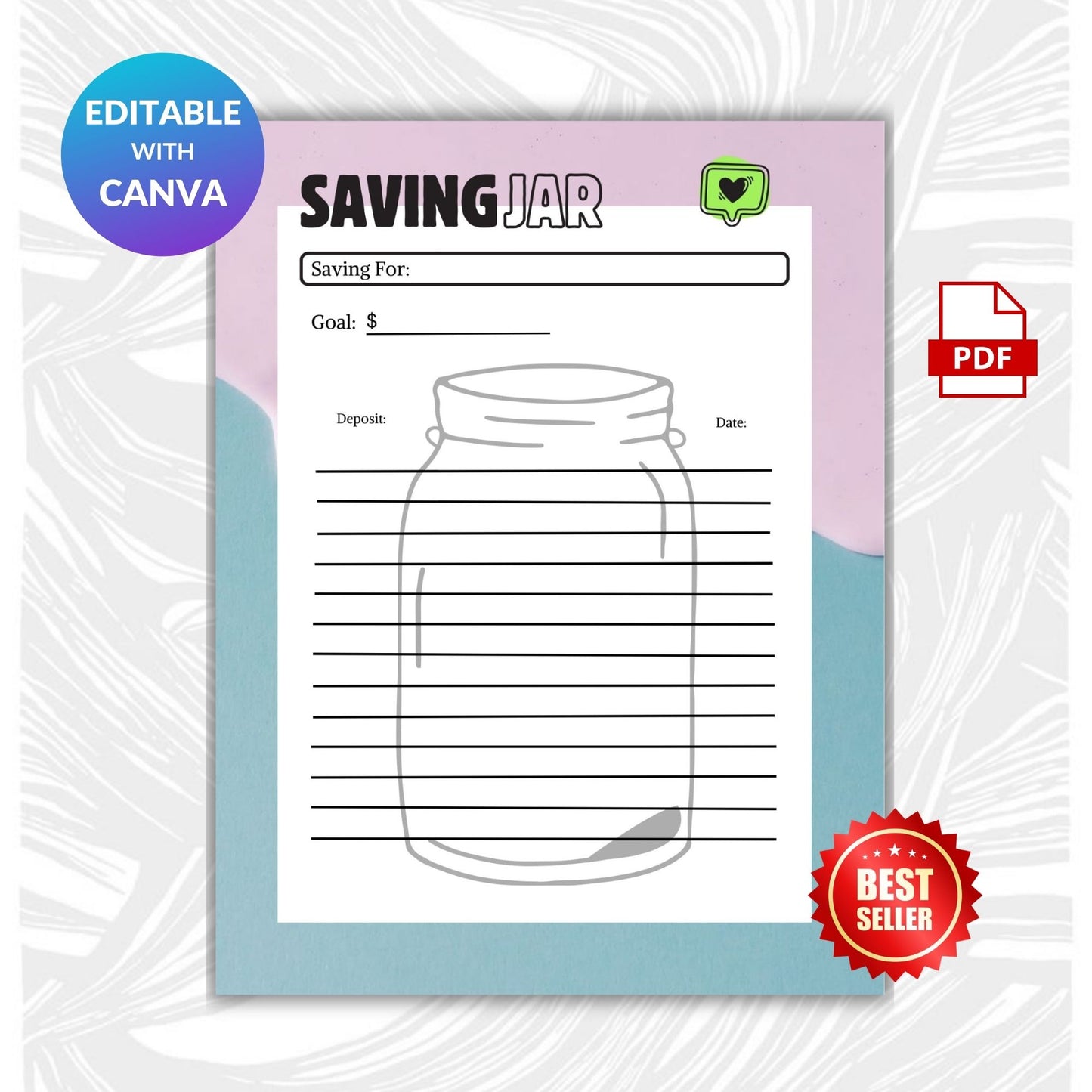 Kids Money Jar Printable | Save, Spend & Give Financial Learning System for Children