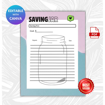 Kids Money Jar Printable | Save, Spend & Give Financial Learning System for Children