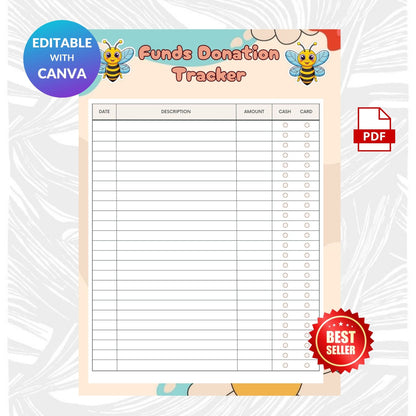 Kids Donation Tracker Printable | Charity & Kindness Giving Log for Children