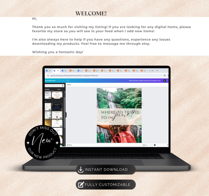 Travel Agent Instagram Post Template | Editable Social Media Canva Template