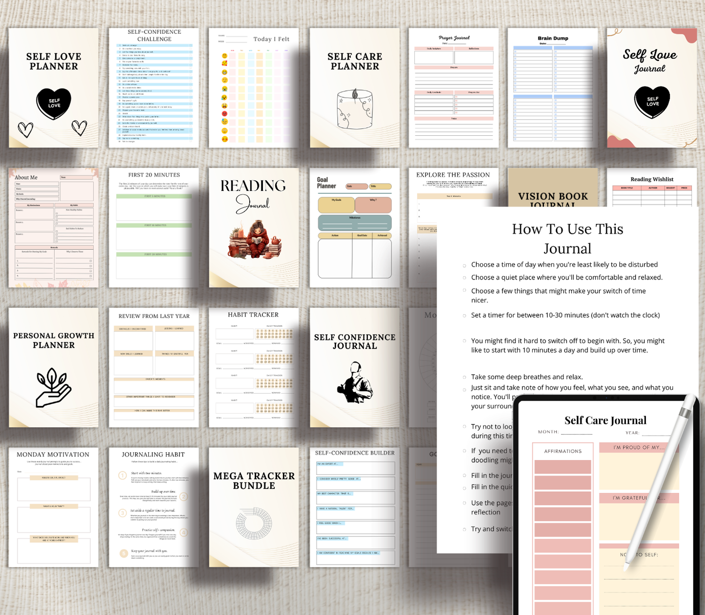 Personal Development PLR Bundle | Editable Canva Self-Growth & Success Templates
