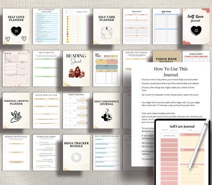 Personal Development PLR Bundle | Editable Canva Self-Growth & Success Templates