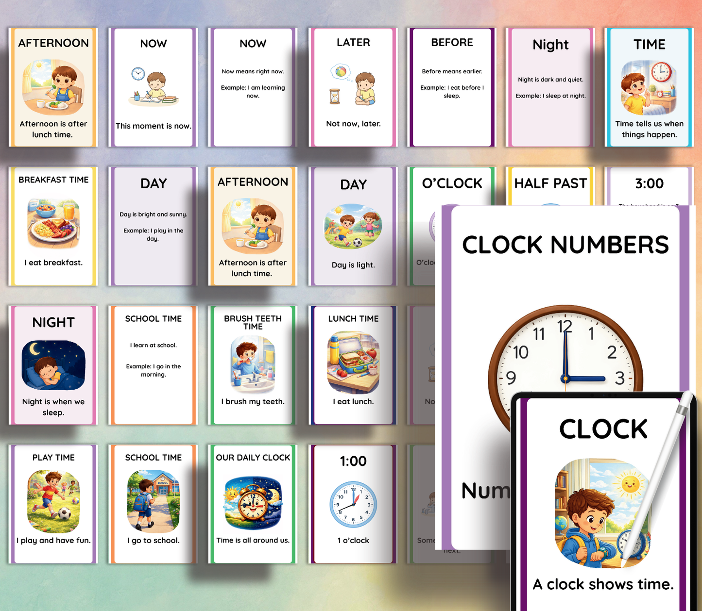 Kids Time Management Mega Bundle | Printable Flashcards for Routine, Productivity & Daily Habits