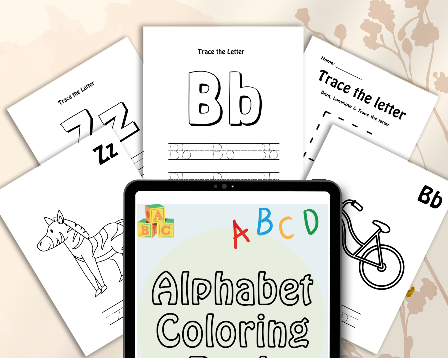Alphabet Coloring & Tracing Worksheets for Kids | Printable ABC Learning & Handwriting Practice