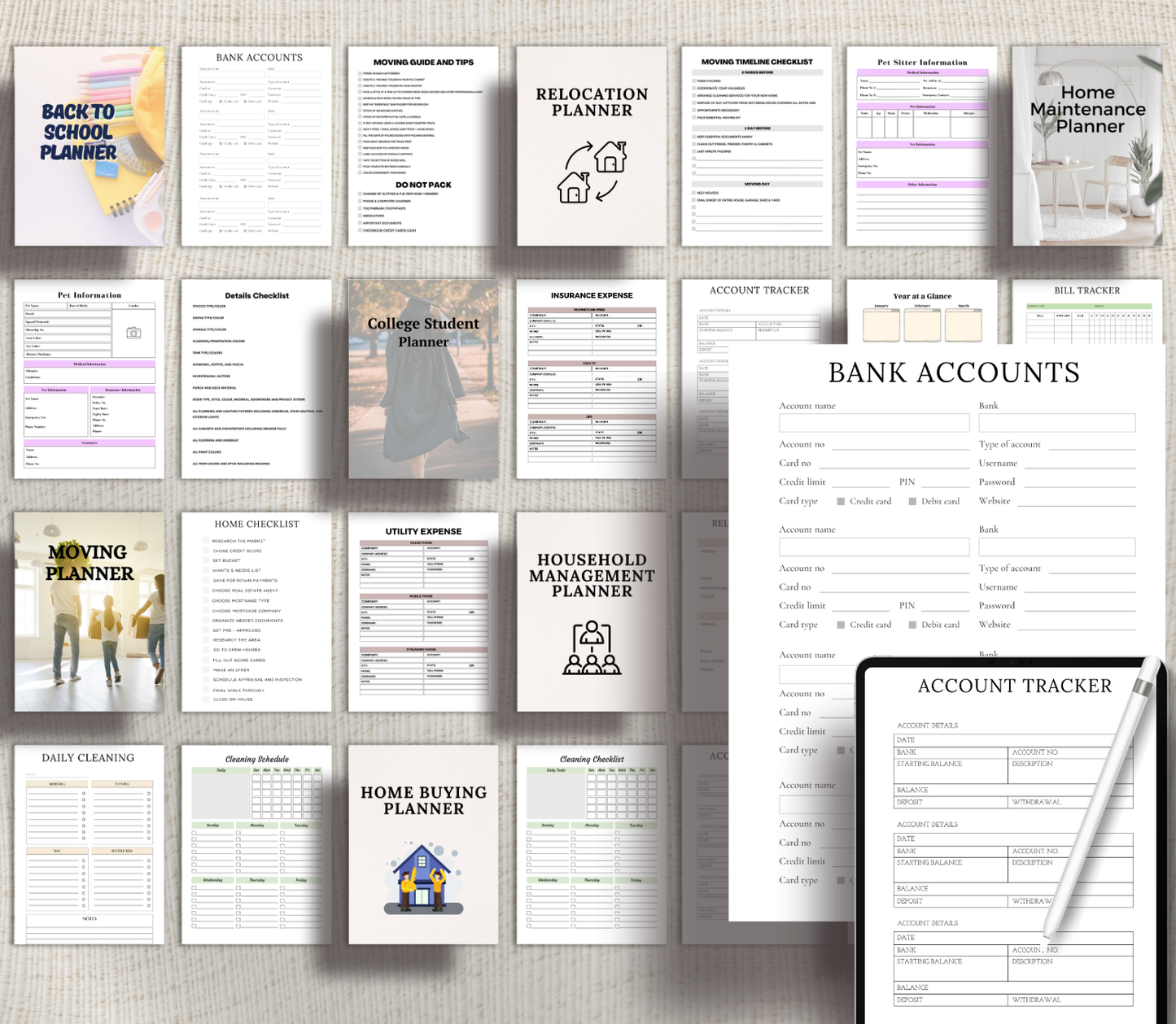 Home & Property PLR Bundle | Editable Canva Real Estate & Home Organization Templates