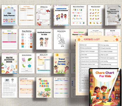 Kids Activity PLR Bundle | Editable Canva Printable Worksheets, Games & Learning Activities for Kids