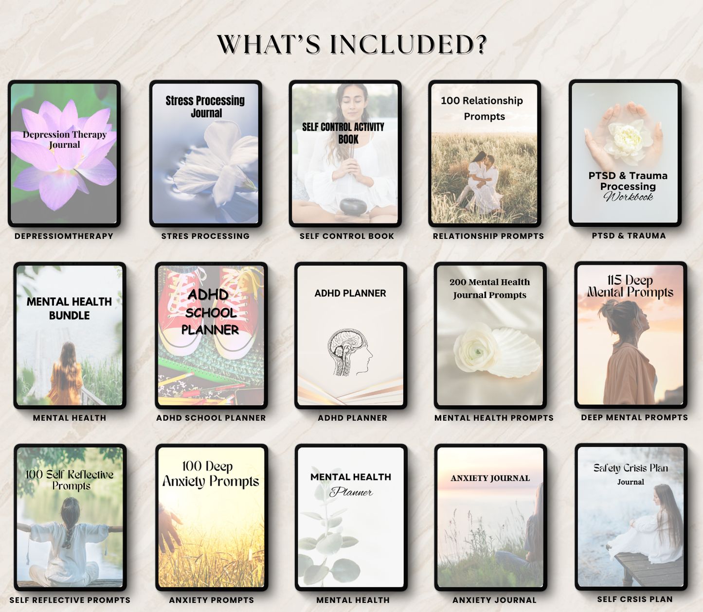 Mental Health PLR Bundle | Editable Canva Wellness & Self-Care Templates for Digital Products