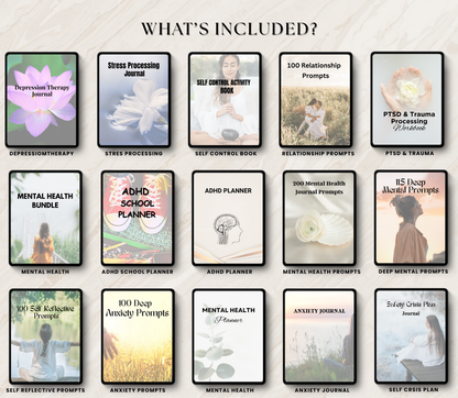 Mental Health PLR Bundle | Editable Canva Wellness & Self-Care Templates for Digital Products