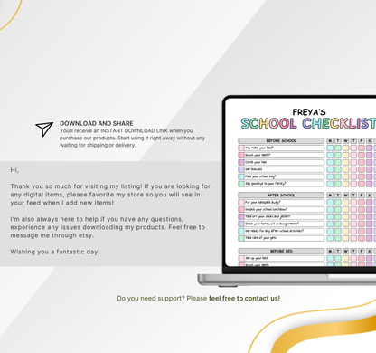 Kids Chore Chart | Printable Daily Responsibility Tracker for Children