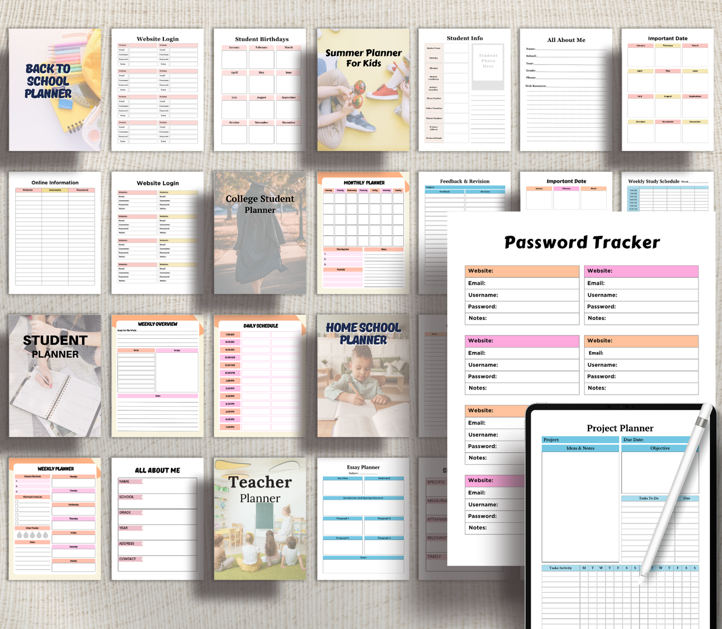 School PLR Bundle | Editable Canva Classroom & Student Resources Templates for Teachers