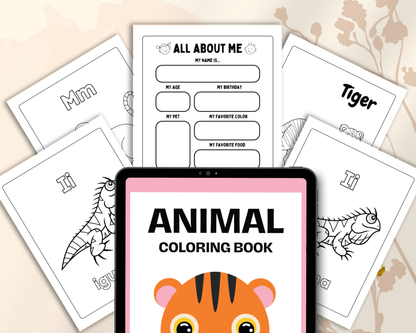Animal Coloring Book for Kids | Printable Fun Animal Coloring Pages & Activity Worksheets