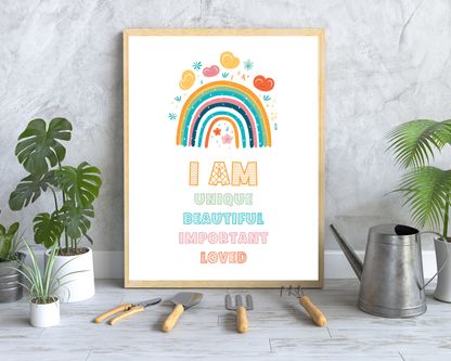 Positive Affirmations for Kids Wall Art | Inspirational Kids Posters, Confidence Building Quotes, Growth Mindset Printable Decor