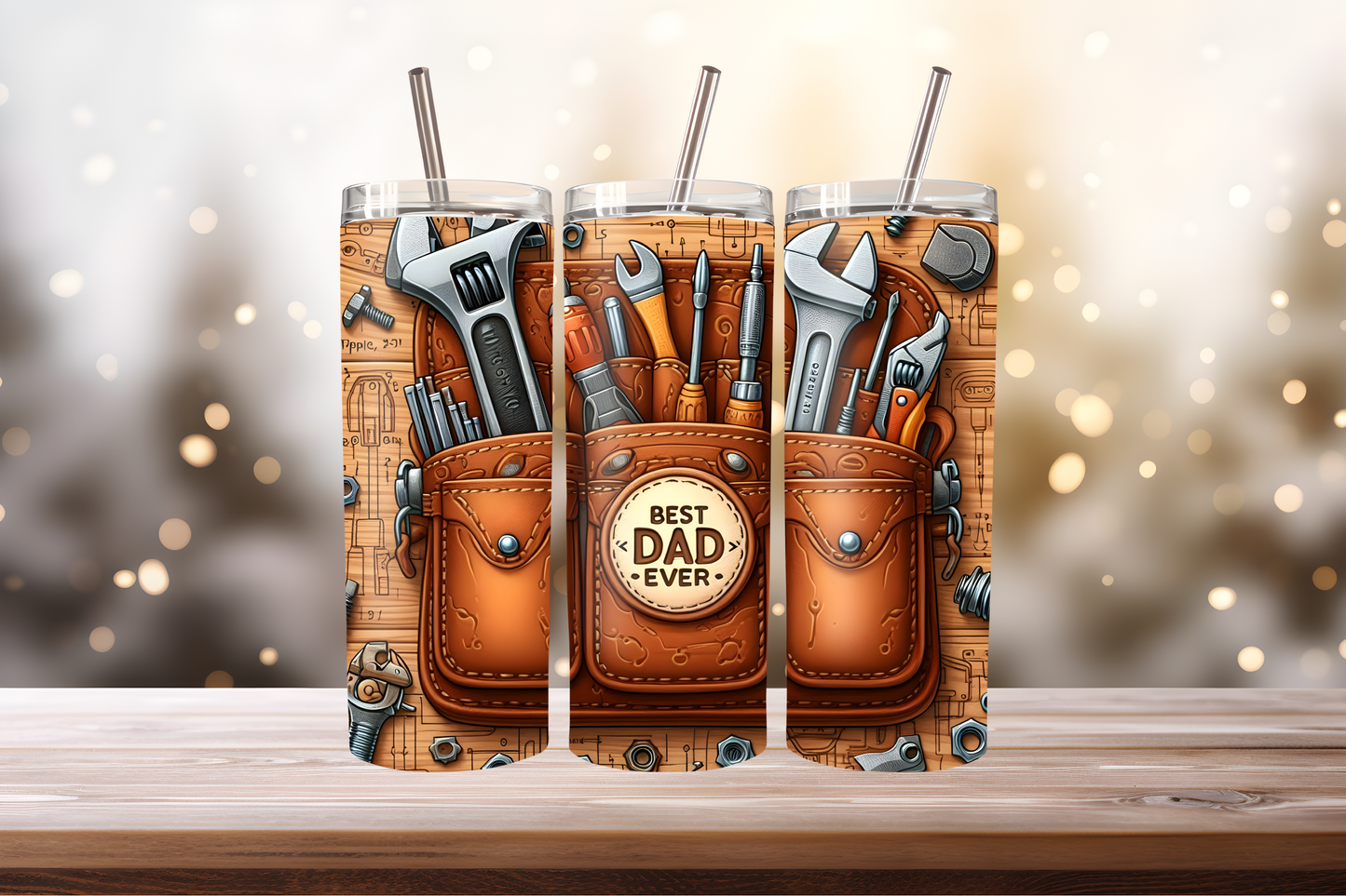 Best Dad Ever Tumbler Wrap PNG | Father’s Day Gift Design, 20oz Skinny Tumbler Sublimation, Dad Quote Tumbler Template