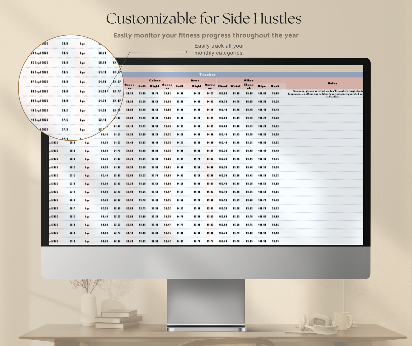 Weight Loss Tracker Spreadsheet | Fitness & Progress Google Sheets Body Measurement Planner