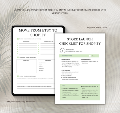 Shopify Business Planner | Editable Canva eCommerce Strategy & Store Growth Digital Planner