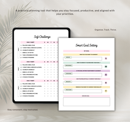 Productivity Planner | Daily, Weekly & Monthly Digital Planner PDF