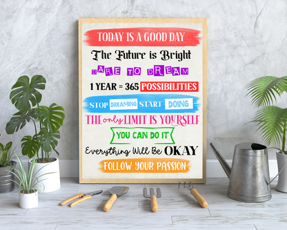 Motivational Quotes Poster Classroom | Inspirational Wall Art for Students, Growth Mindset Posters, Printable Classroom Decor