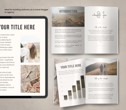 E-Book Travel Template | Editable Travel Guide & Planner Template