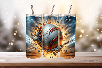 Baseball 20oz Tumbler Wrap PNG | Sports Team Tumbler Design, Baseball Fan Sublimation, 20oz Skinny Tumbler Template