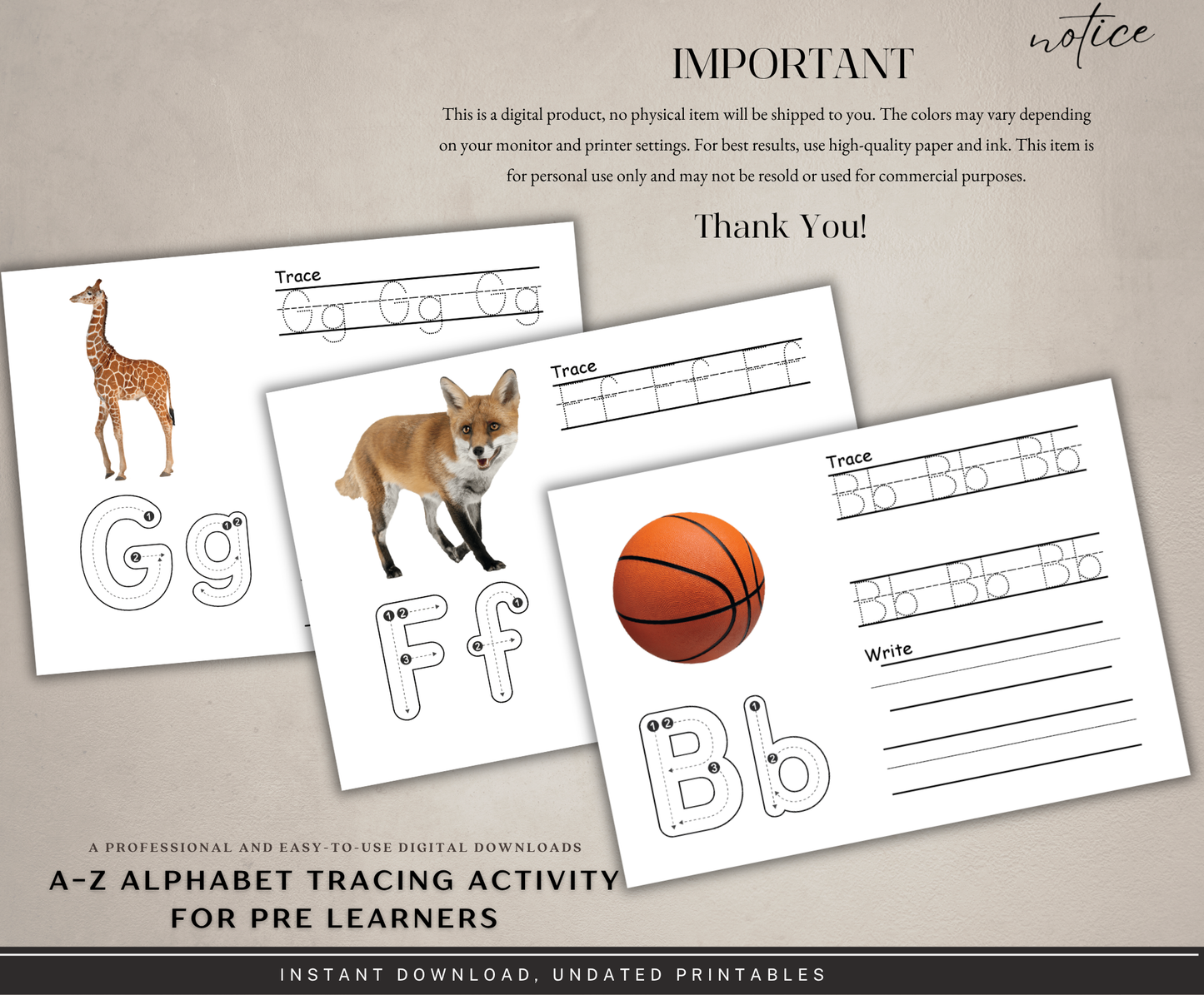 A–Z Alphabet Tracing Worksheets for Kids | Printable ABC Handwriting & Letter Practice Activities  📝