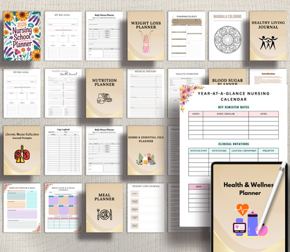 Nursing, Health & Wellness PLR Bundle | Editable Canva Templates for Digital Products