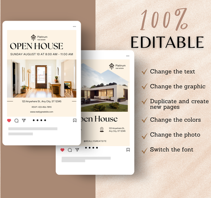 Real Estate Agent Instagram Templates | Editable Canva Social Media Posts for Realtors