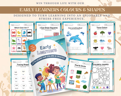Early Learners Colours & Shapes Worksheets | Printable Preschool Learning Activities for Kids