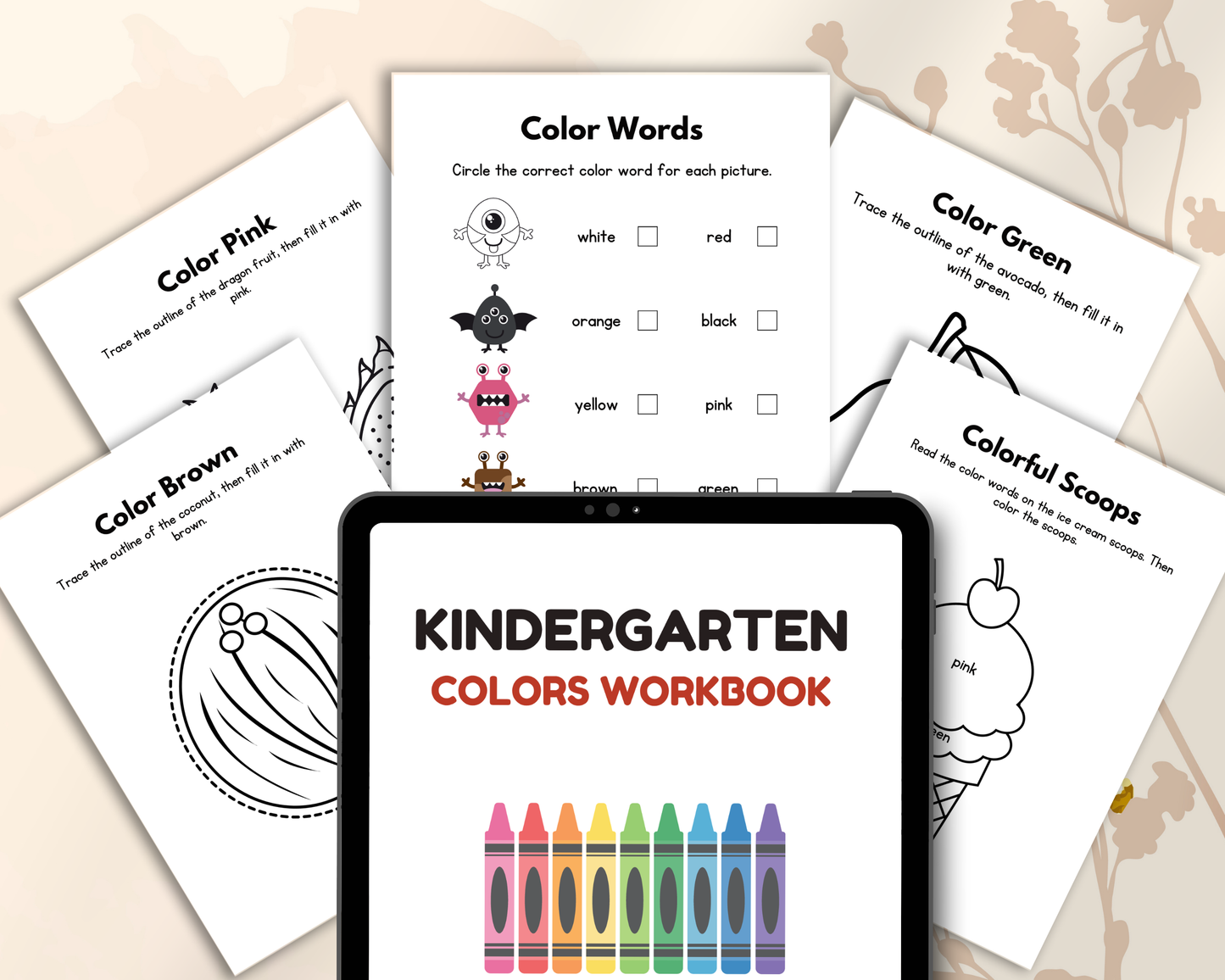 Kindergarten Colors Workbook | Printable Color Recognition & Learning Activities for Kids