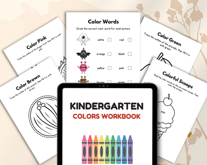 Kindergarten Colors Workbook | Printable Color Recognition & Learning Activities for Kids