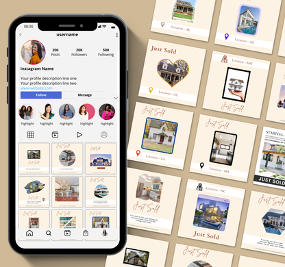 Real Estate Instagram Templates | Editable Canva Realtor Posts & Social Media Kit