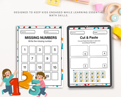 Early Learners Numbers Worksheet | Printable Number Tracing, Counting & Math Activities for Kids