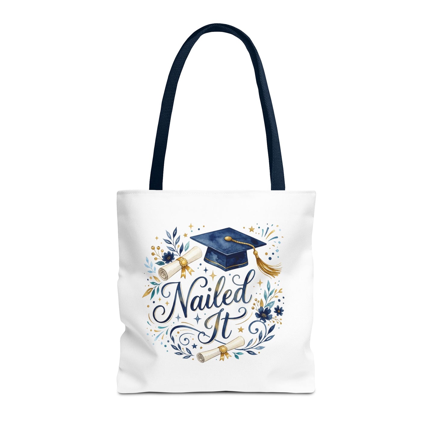 Graduation Tote Bag "Nailed It" – Cap & Diploma Celebration Tote