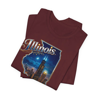 Illinois State Tee — 'City of Broad Shoulders' Chicago Skyline T-Shirt