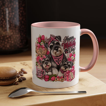 Mother's Day Schnauzer Coffee Mug — Happy Mother’s Day Dog Mom Accent Mug