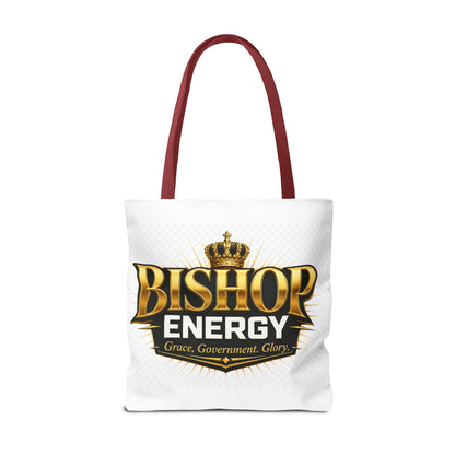 Bishop Energy Tote Bag — Gold Crown Logo Tote for Church Leaders & Faith Events