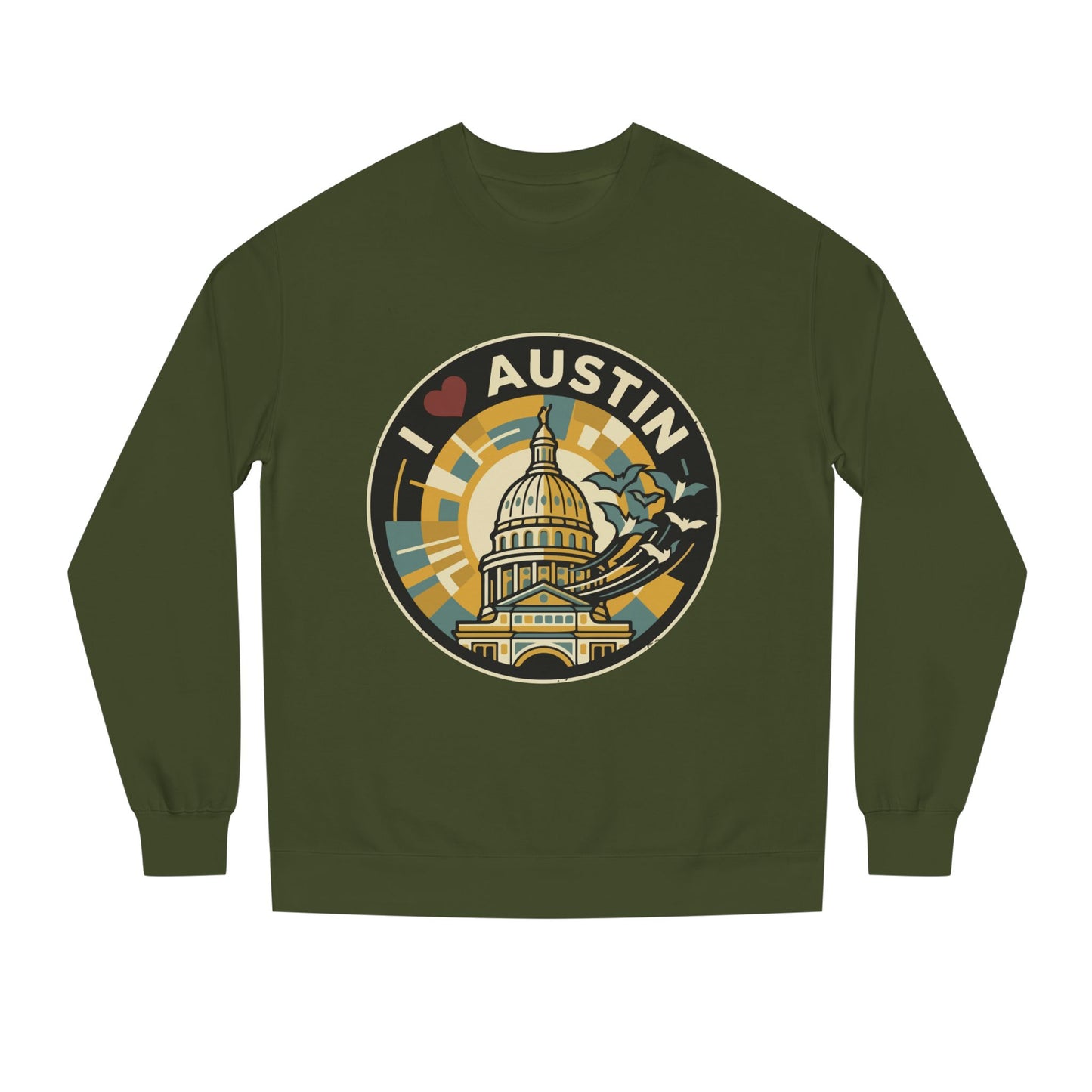 I  Austin Crewneck Sweatshirt — Austin Capitol Retro Graphic