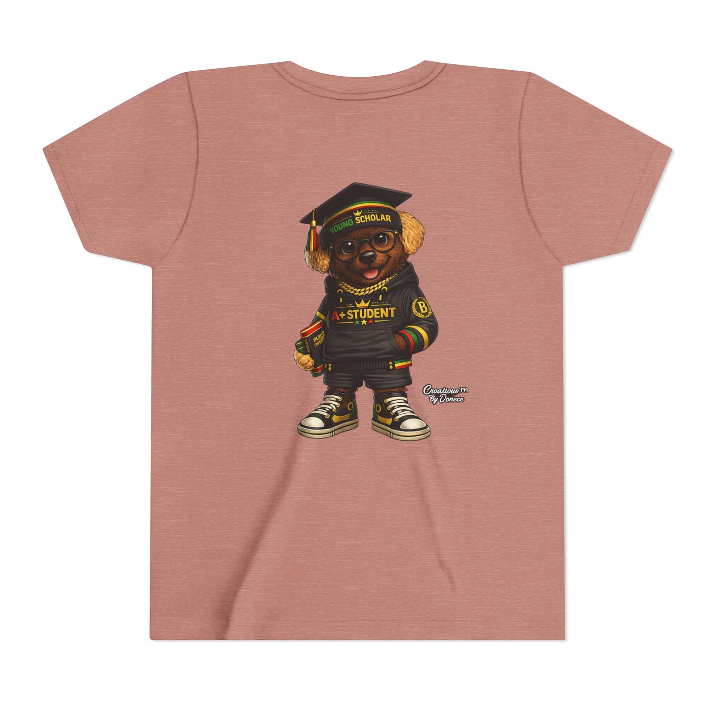 Youth Tee — Scholar Student Bear Graduation Graphic