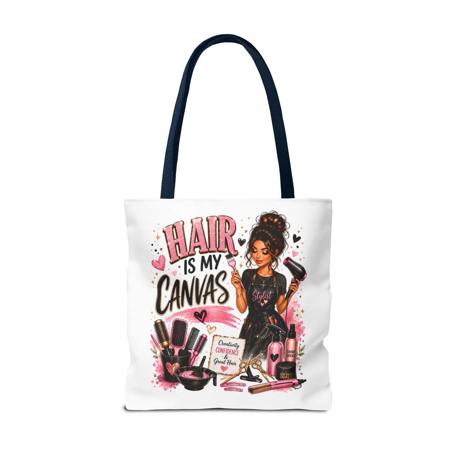 Hair Is My Canvas Tote Bag — Stylist Makeup Artist Cosmetic Accessories Tote
