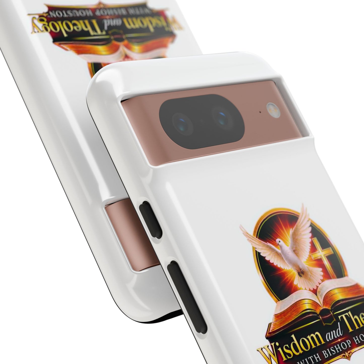 Wisdom and Theology Phone Case — Christian Dove & Cross Protective Tough Case