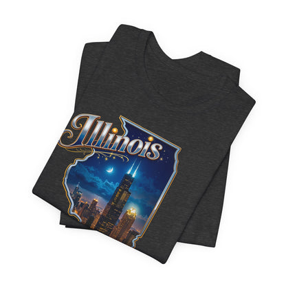 Illinois State Tee — 'City of Broad Shoulders' Chicago Skyline T-Shirt