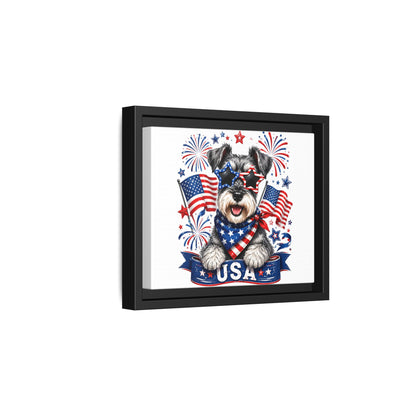 USA Patriotic Schnauzer Canvas Print — 4th of July Wall Art