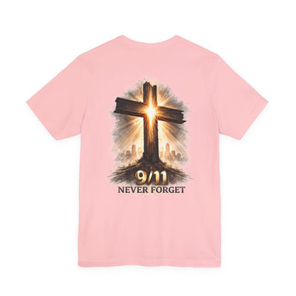 9/11 Never Forget T‑Shirt - Cross Memorial Tee