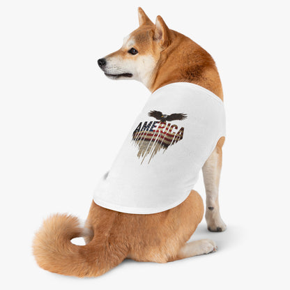 Patriotic Pet Tank Top – American Flag & Bald Eagle Dog Shirt