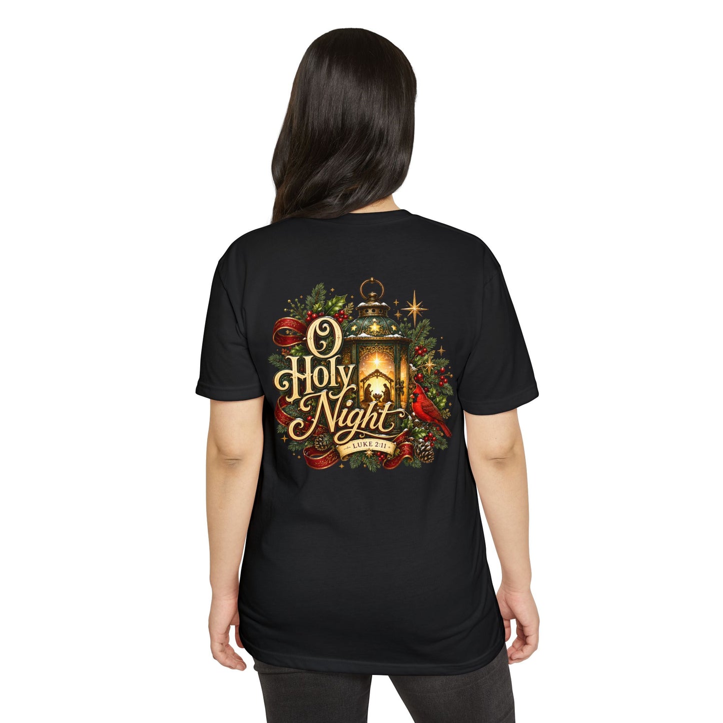 O Holy Night Lantern Christmas T-Shirt — Nativity Carol Holiday Tee